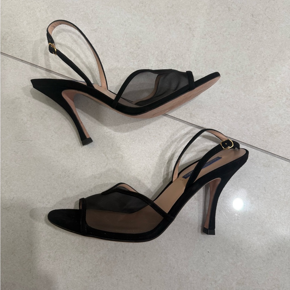 Stuart Weitzman Black Mesh Heels